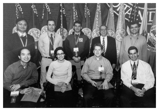 Here I am with the other winners at Boston University Science Day 2001.  Behind me is the president of BU, Jon Westling.  I won the H.J. Berman "Future of Light" Prize in Photonics, for my poster entitled <b><i>"Silicon Resonant-Cavity-Enhanced Photodetectors Using Reflecting Silicon on Insulator Substrates."</i></b>