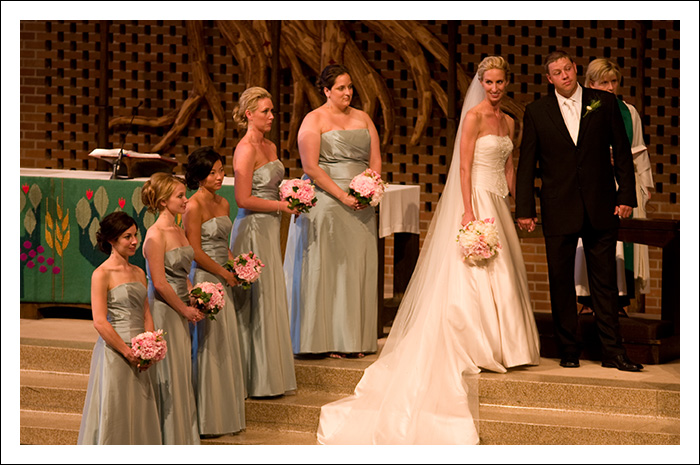 The bride and groom, Dave and Keleigh, and the bride's maids