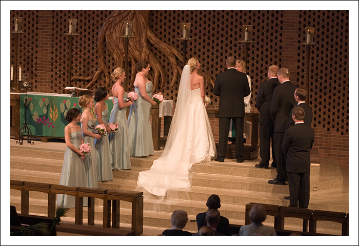 The wedding party.  I took these shots from the balcony in the rear of the church.