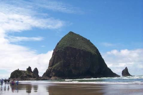 This page contains photos taken of Portland and the surrounding area.  Here's Haystack Rock at Cannon Beach, west of Portland.