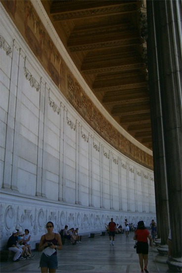 Rachel and the center hallway structure of the monument.