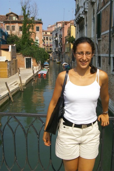 Rachel on a bridge.  We were walking back to our hotel to clean up before having our last Italian dinner. ...