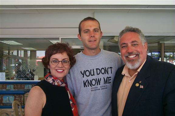 Rachel's step-mom Rhonda, the graduate (Howard), and dad Ken... sporting their Florida sunburns.