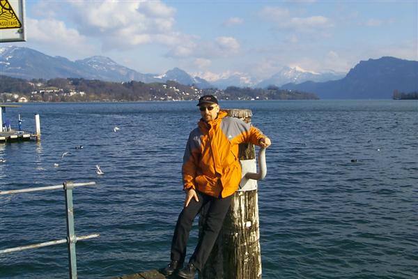 In March I returned to Switzerland to perform some finishing touches to my PhD research.  Here is my advisor Prof. M. Selim Ünlü standing next Lake Lucerne in Lucerne.