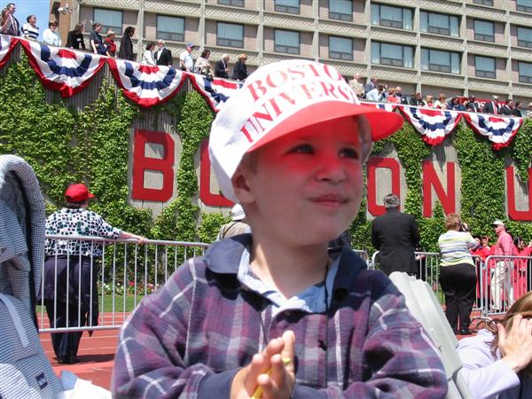 Some people didn't exist when I first entered into college many years ago, but it's nice to have them around when I finished.  Here is Connor, my brother's oldest son, enjoying the fine Boston weather.