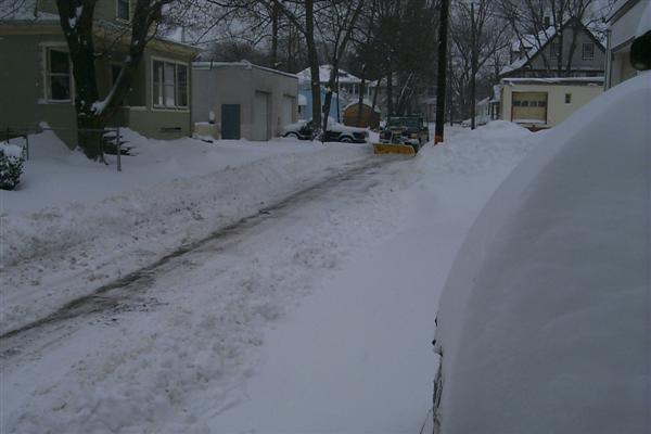 Quite a start to the winter season. Plow coming through