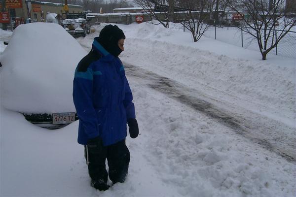 The plow didn't help much.  The snow was very deep, around 24 inches...