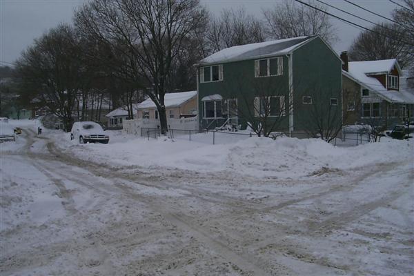 Across the street from the apartment