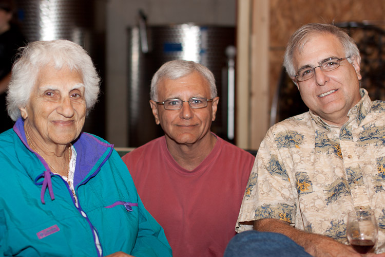 Vince with his mother and brother